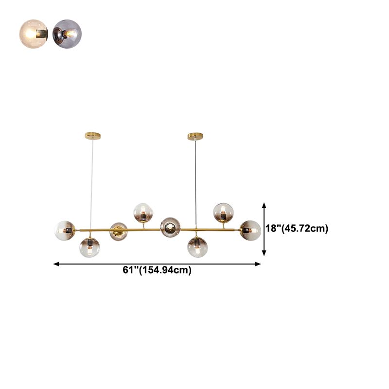 Glass Island Lighting Fixture Modern Style Hanging Lighting Fixture