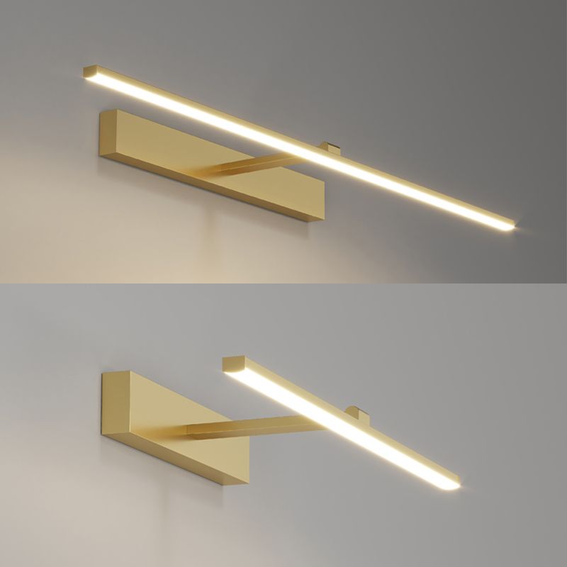 Minimalist-Style Strip Wall Sconce Lighting Metal LED Bathroom Sconce Light Fixture