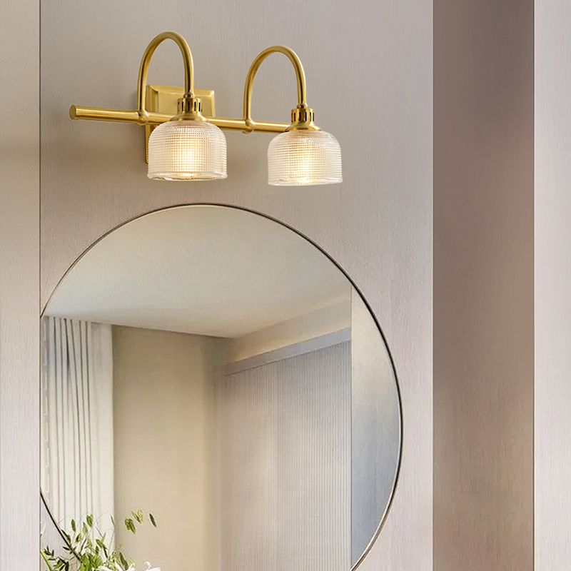 Postmodern Dome Vanity Sconce Lights Prismatic Glass Wall Mount Light Fixture for Bathroom