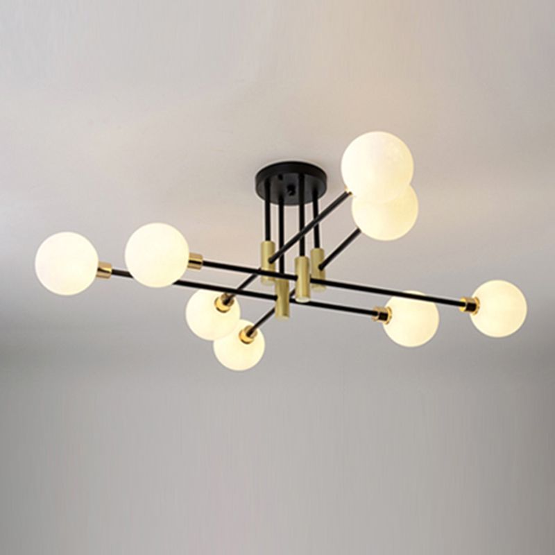 New Modern Transparent Glass Semi Flush Light Fixtures Bedroom Starburst Flush Mount Light