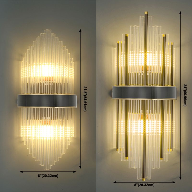 2 LA LA LA LUCCHI Crystal Fullo Scontro Scontro MOTORE UNICO MODERNO MOLTIRE LUME DELLA parete trasparente