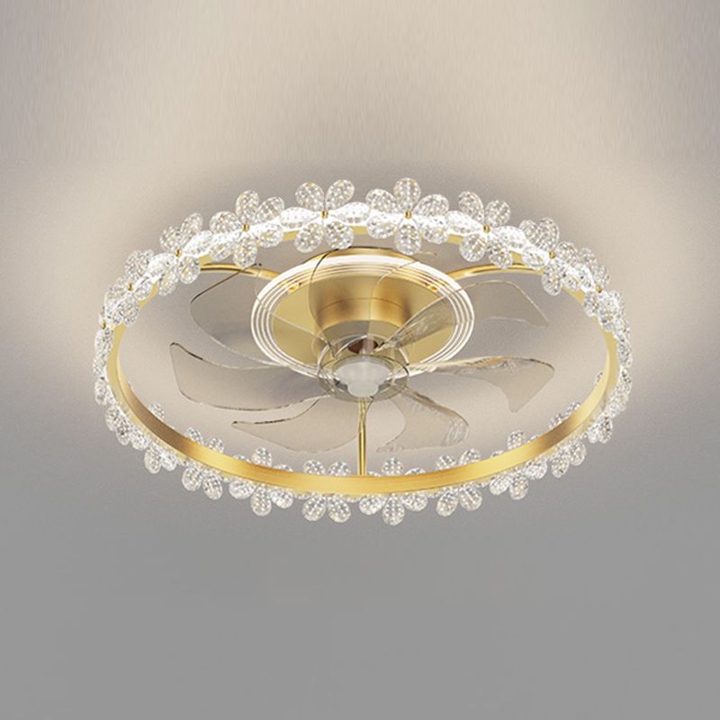 Lampada a ventola a soffitto in metallo in stile semplice con lama a ventola ABS