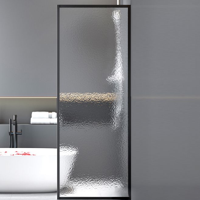 Fixed Semi Partition Shower Screen Black Full Frame Tempered Glass Shower Door