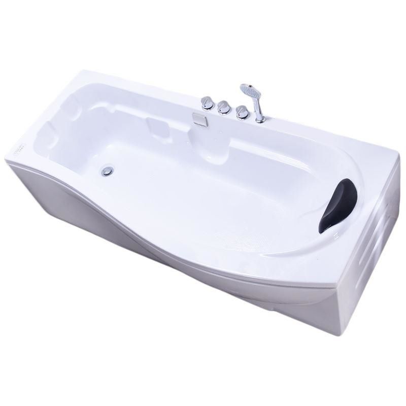 Modern Rectangular Bathtub Stand Alone Acrylic White Soaking Bath