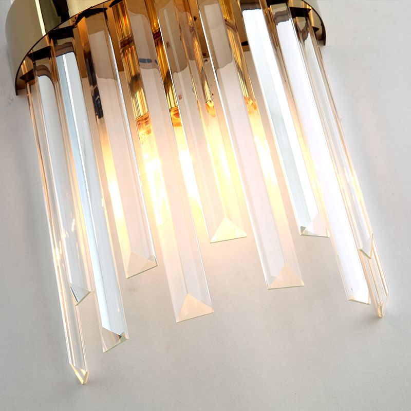Crystal Geometry Shape Wall Lights Modern Style 2 Light Wall Sconce for Bedside