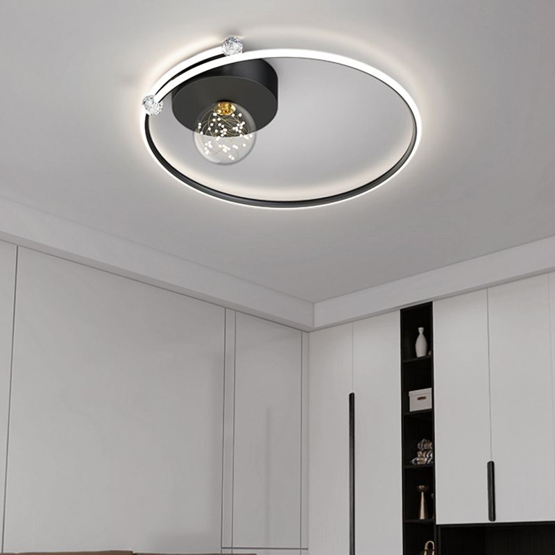Plafonnier LED noir de style moderne, plafonnier pour chambre à coucher