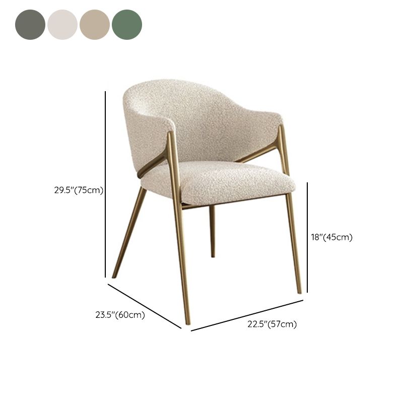 Kitchen Modern Indoor Chair Upholstered Arm Chair with Gold Legs