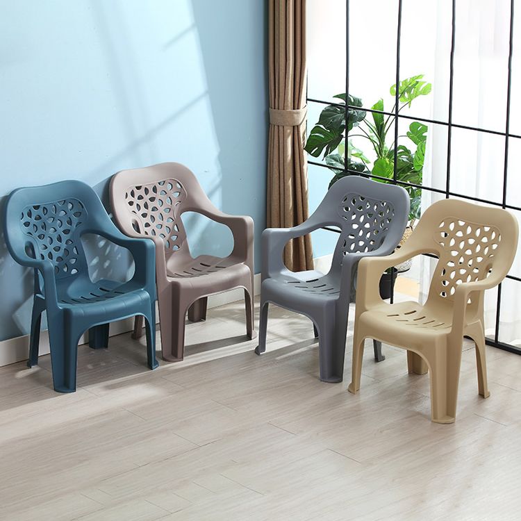 Sillón de comedor interior moderno, sillas de comedor apilables para el hogar de plástico