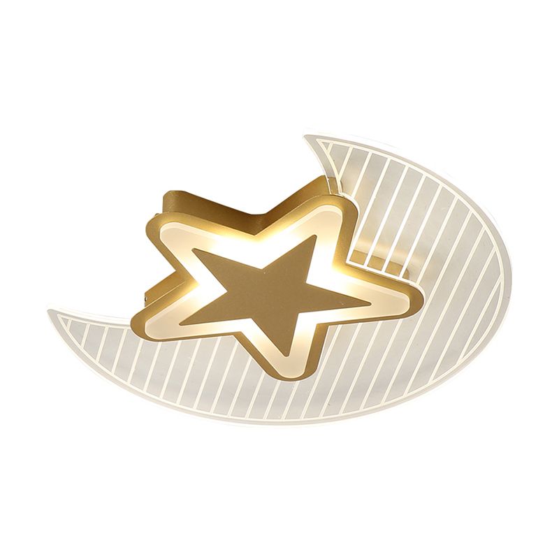 Crescent und Star LED Flush Light Nordic Acryl Schlafzimmer Deckenmontierte Leuchte