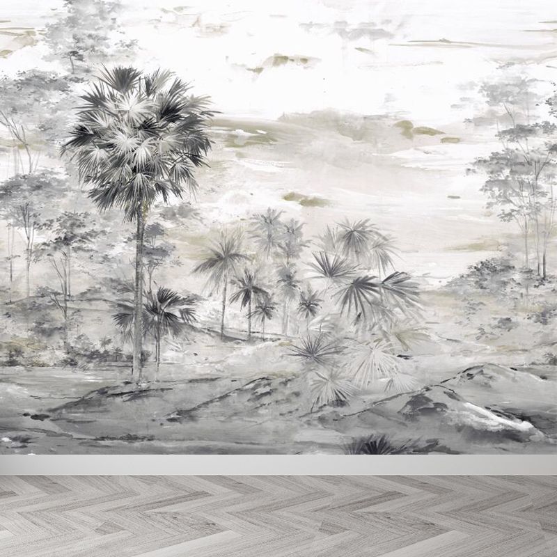 Illustration Wild Forest Wall Mural Great Wall Decor for Living Room, Personalized