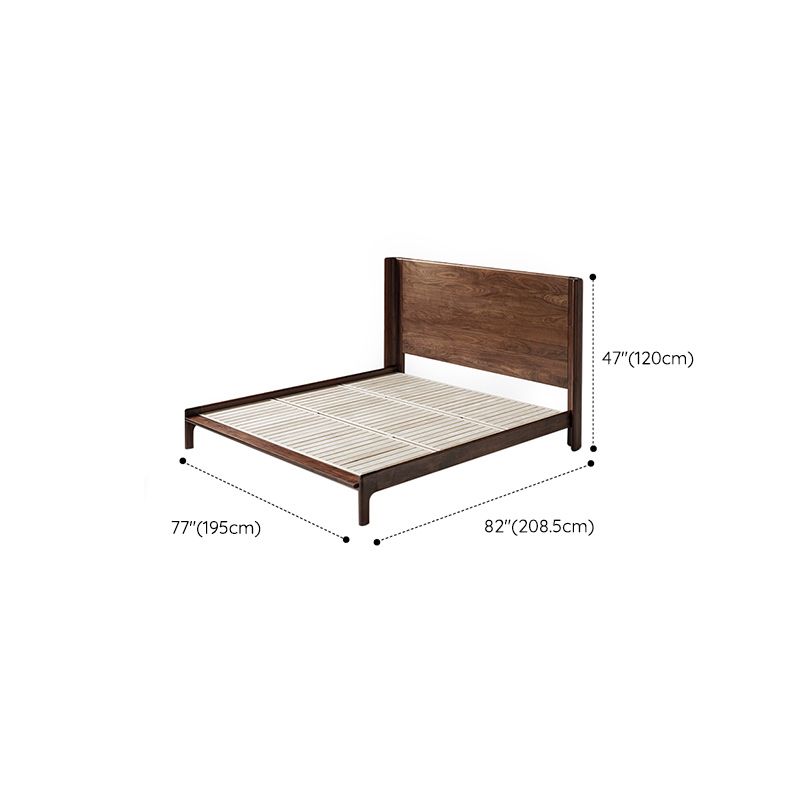 Solid Wood Headboard Standard Bed Mattress Included Bed Frame with Custom Legs