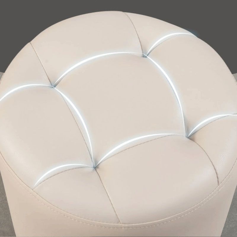 Modern Orange Pouf Water Resistant Round Pouf for Living Room