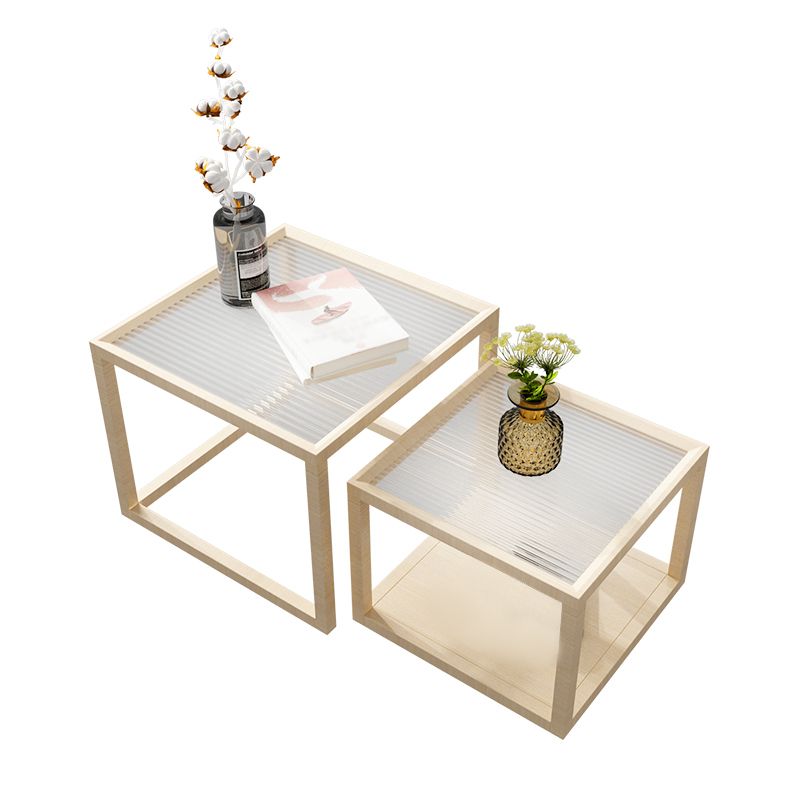 Scandinavian Solid Wood Square Coffee Cocktail Table in Natural