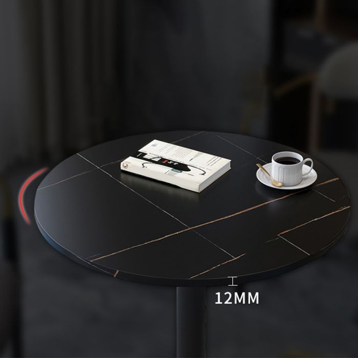 Round Dining Room Table Luxury Pedestal Base Desk of Sintered Stone