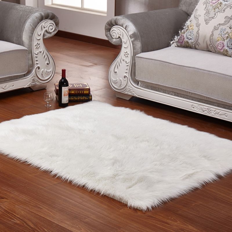 Multi Colored Solid Color Rug Shag Simple Carpet Pet Friendly Non-Slip Area Rug for Living Room