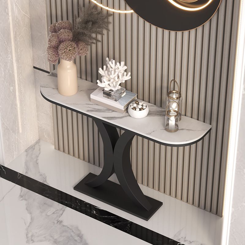 Stone Modern Console Table 1-shelf 31.5" Tall Accent Table for Hall