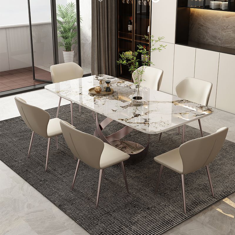 1/4/5/7/9 Pieces Dining Chairs Set Dining Table Set with Sintered Stone Top