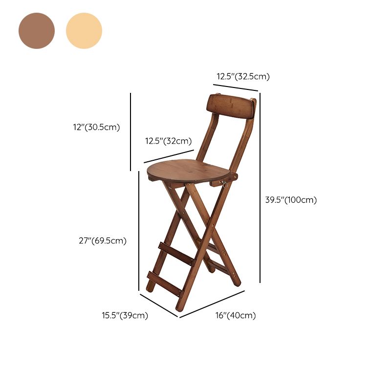 Contemporary Wooden Counter Height Stools Folding Height Bar Stool