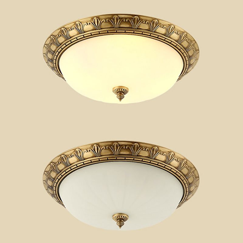 Bowl Shaped Ceiling Mount Light American Country Style Flush Mount Ceiling Light for Living Room