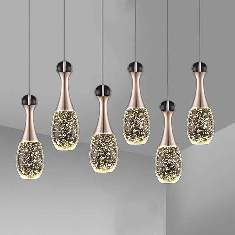 Minimaliste en grappe de larme en phase de larmes, luminaire de plafond multi-pendentif métallique