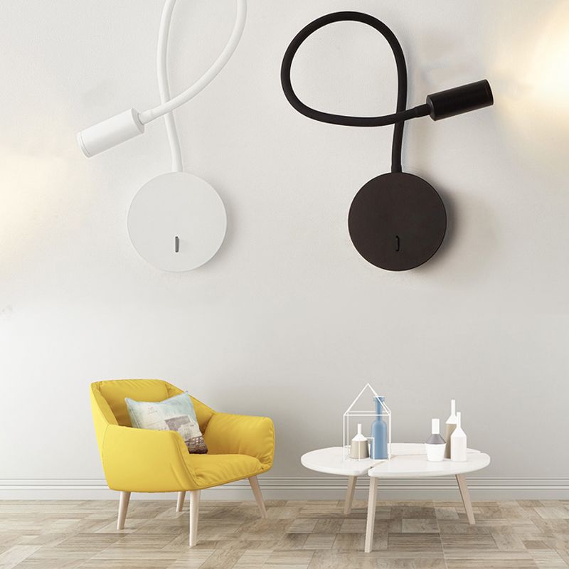 Luz de lámparas de columna vertebral de estilo contemporáneo 1 Metal 1 luces de lectura montadas en la pared ligera