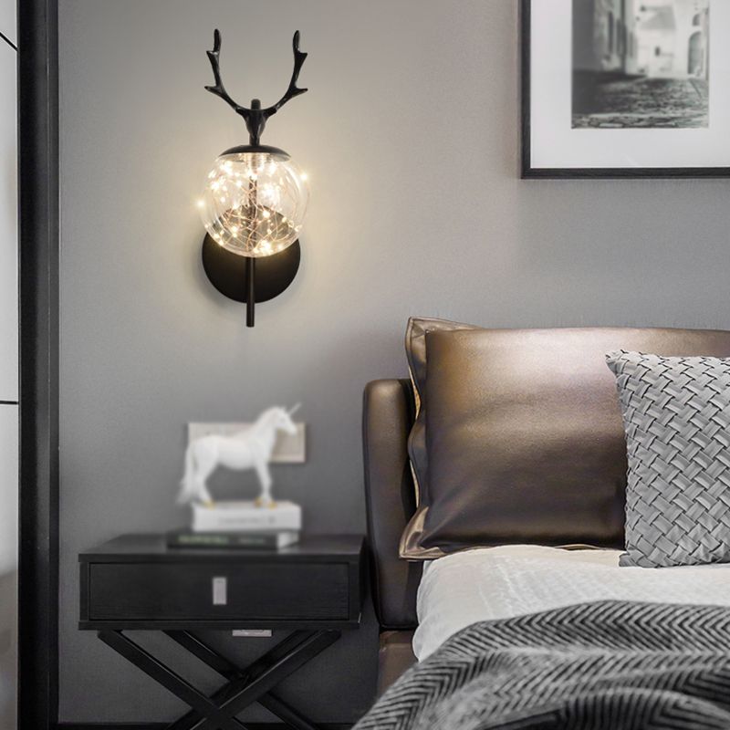 Forme de bille Lumière de mur de verre Style moderne 1 lumière lumineuse lumière murale