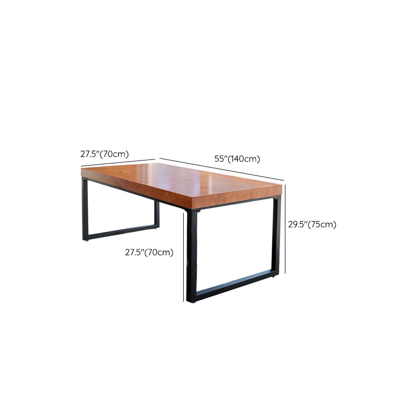 Rectangle Double Pedestal Dining Table Modern Wood Table for Home