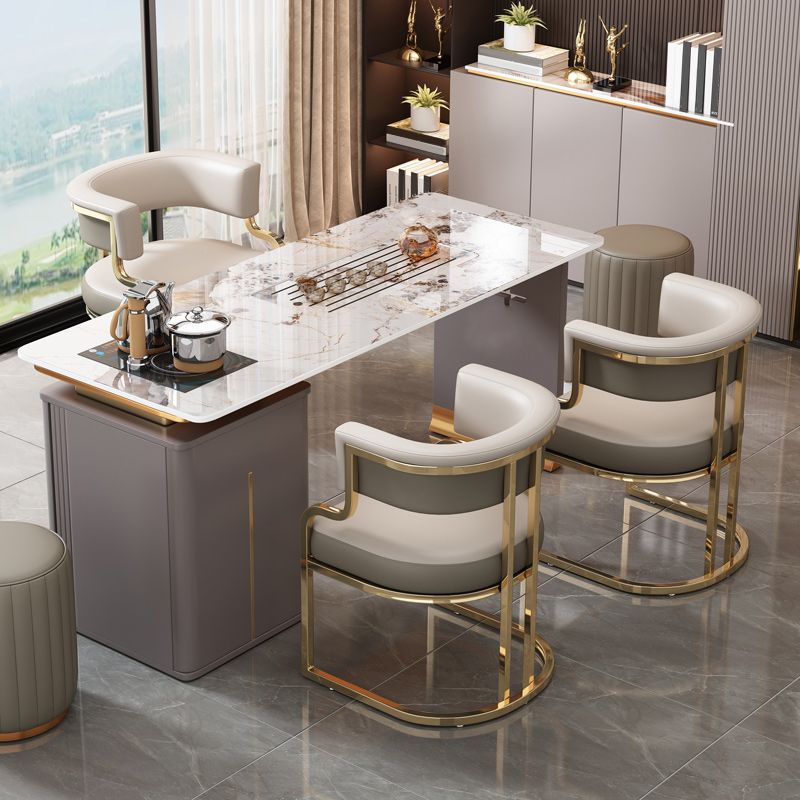 Upholstered Dining Chairs Glam Style Open Back Dining Chair for Dining Room