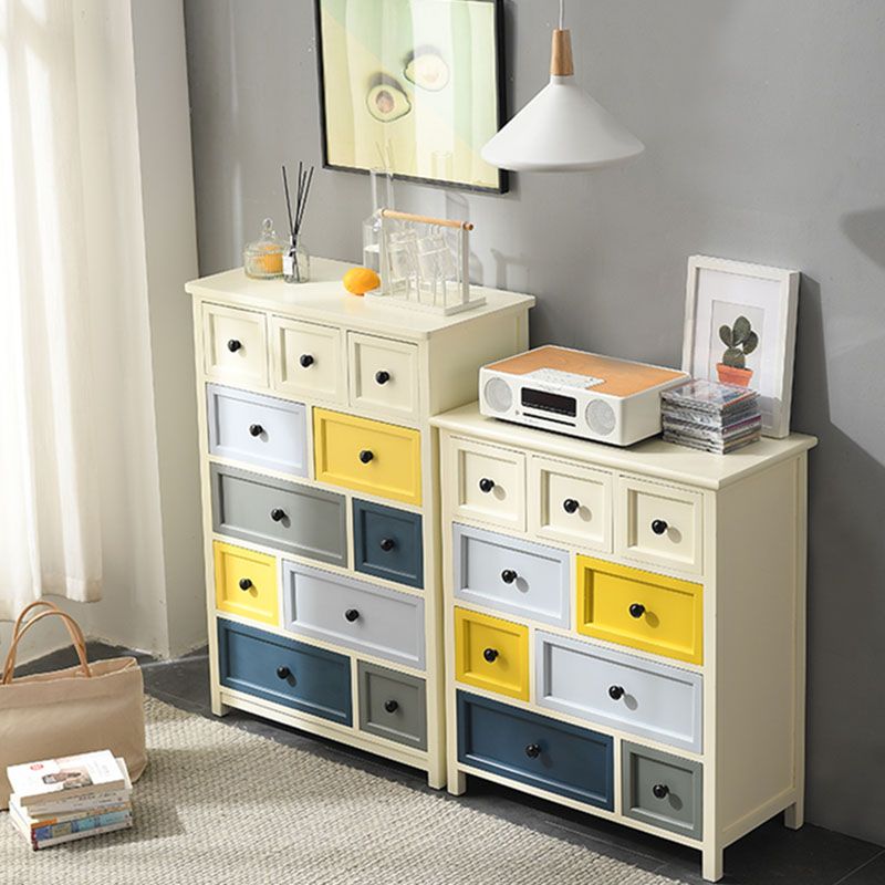Glam Chest Bedroom Solid Wood Storage Chest in White with Drawers