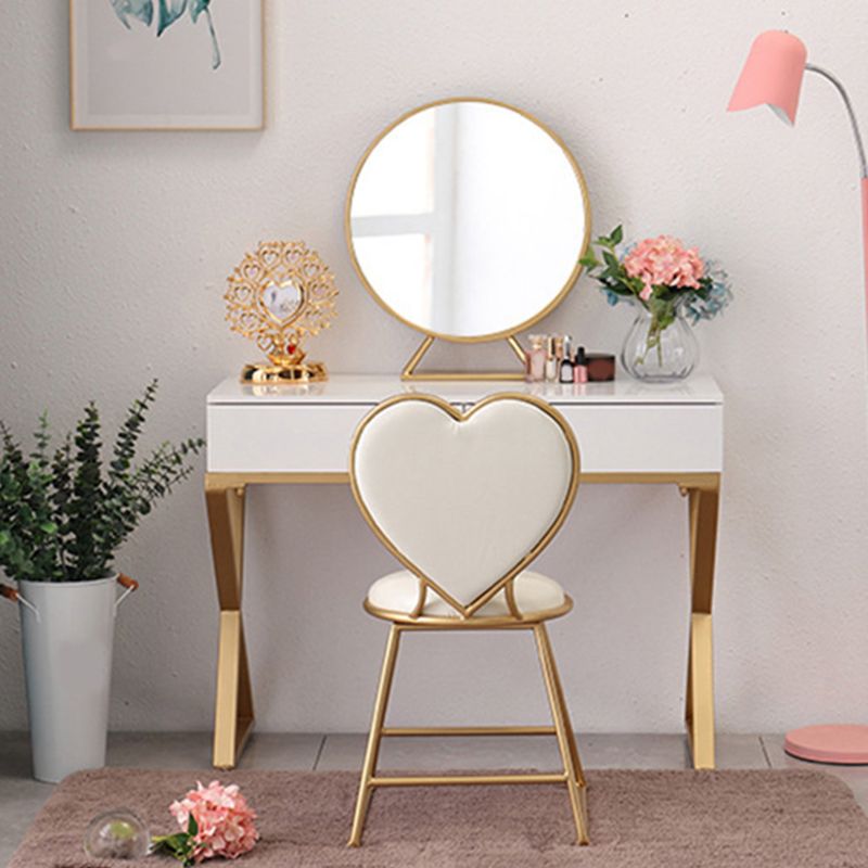 Bright White Makeup Counter 15.74" Wide Vanity Tables with 2 Storage Drawers