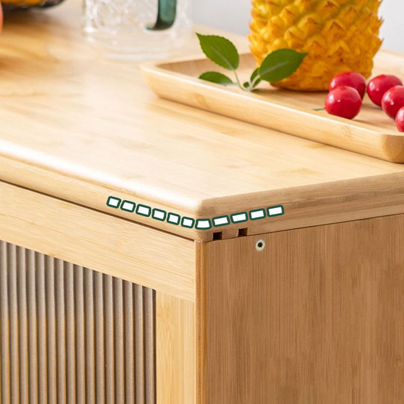 Farmhouse Glass Doors Sideboard Cabinet 32.7-inch High Buffet