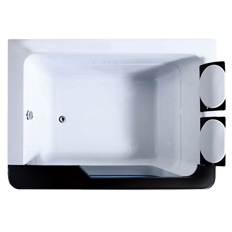 Modern Acrylic Bathtub White Rectangle Back to Wall with Drain Bath Tub and Massage Device