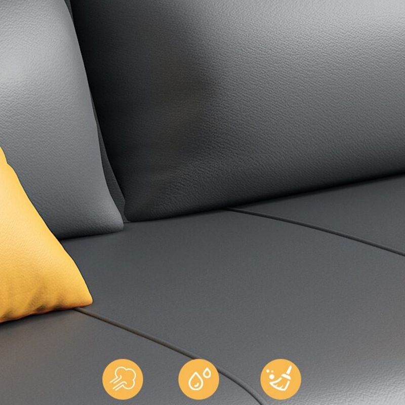 31" Wide Contemporary Futon Sofa Bed Gray Pillow Back Sleeper Sofa