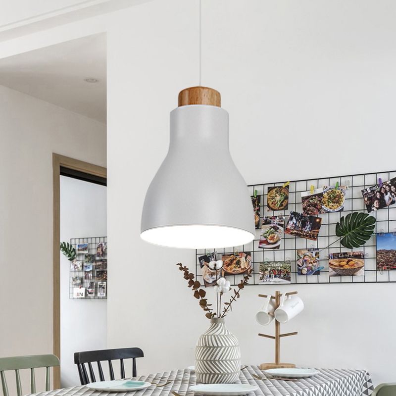 Nordic Half-Bottle Pendant Light One Head Metallic Hanging Light for Balcony Study Room