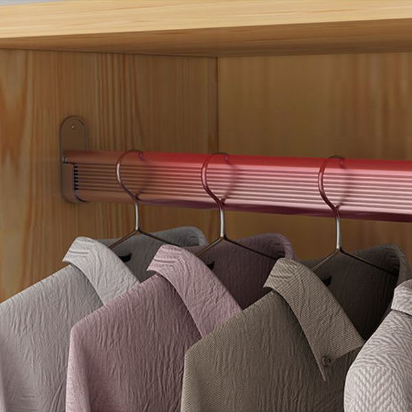 Contemporary Hanging Clothes Rack Solid + Manufactured Wood Kid's Wardrobe