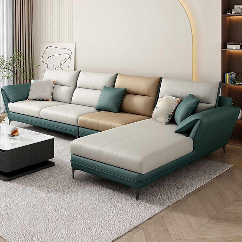 66" Wide Scandinavian Sectional Sofa Cushion Back Sectionals