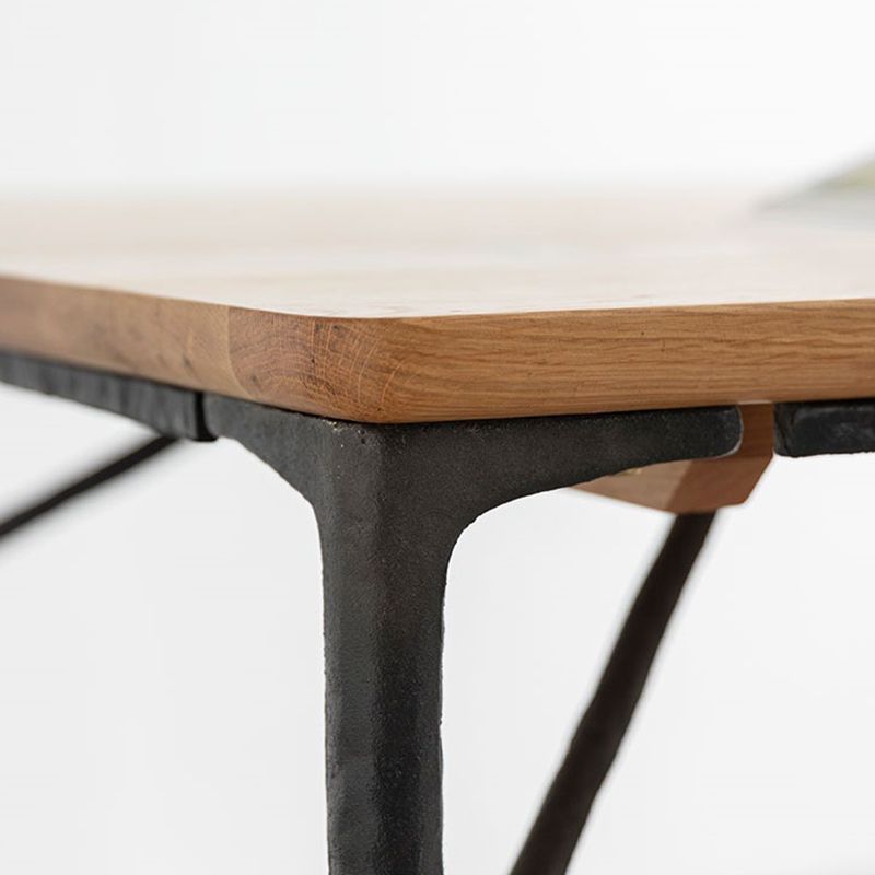 Modern Wood Rectangle Dining Table with 4 Legs Table for Dining Room