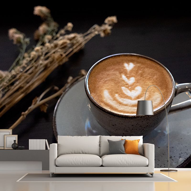 Coffee Mural Stain-Resistant Coffee Shop Wall Decoration, Custom Size Available
