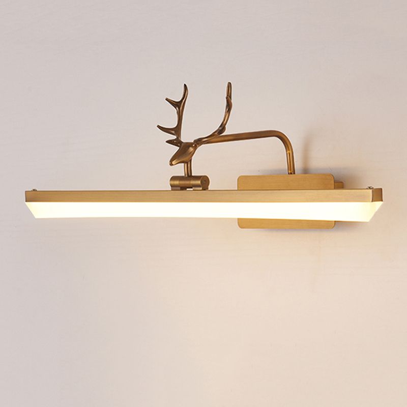 Linear Shape Metal Wall Sconce in Modern Style 1-Light Mirror Wall Mount Light