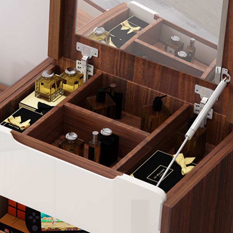 Contemporary Wooden Storage Chest Vertical Bedroom Chest with Drawers