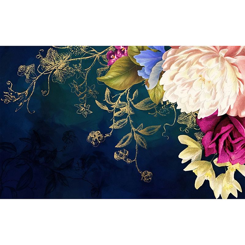 Whole Abstract Wall Art Blackish Green Rose Mural Wallpaper, Personalized Size Available