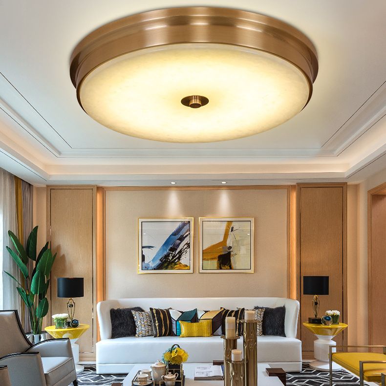 Round Flush Mount Lighting Stone Traditional Flush Ceiling Light Fixtures