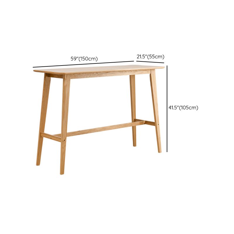 Natural Colour Bar Table Set 1/2/3 Pieces Industrial Rectangle Solid Wood Bar Set