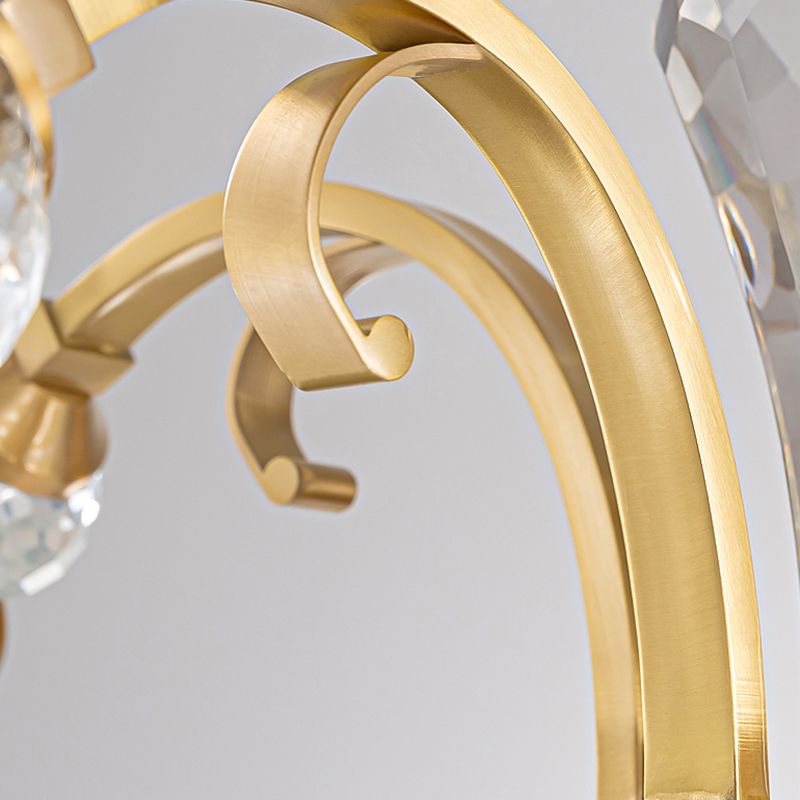 Bell Shape Crystal Flush Light Modern Style Multi Lights Flush Mount Ceiling Light in Gold