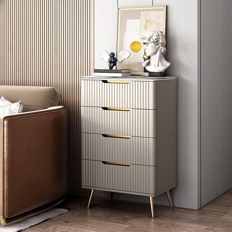 Glam Vertical Stone Storage Chest Bedroom White Chest with Drawers