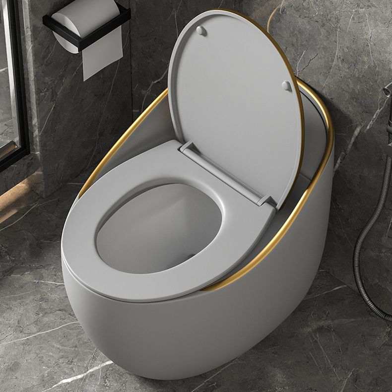 Modern Siphon Jet Toilet Bowl Round Flush Toilet with Seat for Bathroom
