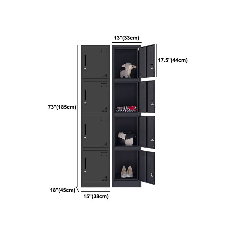 Black Steel Wardrobe Armoire Contemporary Hinged Wardrobe Cabinet