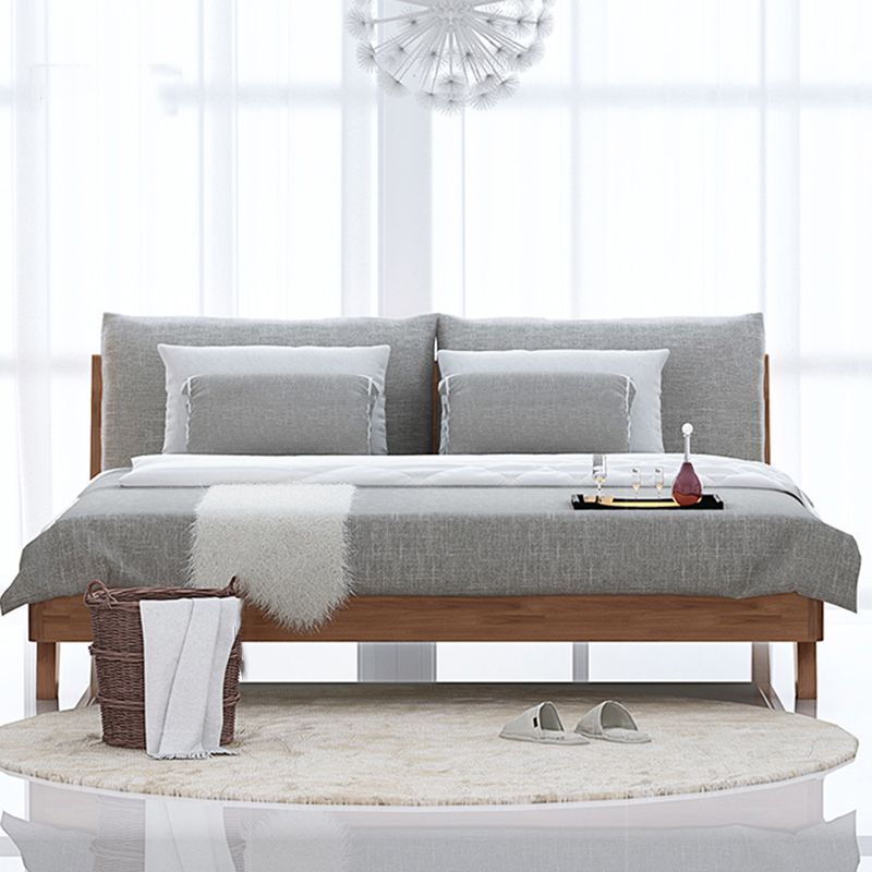 Contemporary Wood Panel Standard Bed with Rectangular Headboard