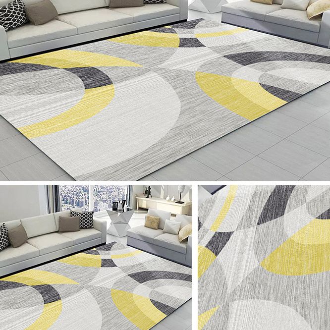 Multicolor Home Decoration Carpet Modern Geometric Printed Area Rug Polyester with Non-Slip Backing Rug