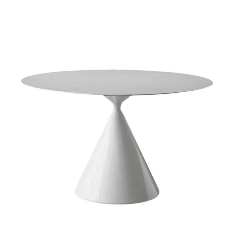 Metal Modern Style Round Dining Table Sintered Stone Top Table for Dining Room